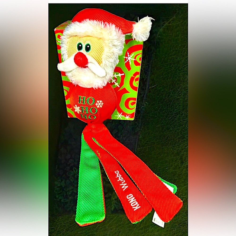 🎅KONG🎅 WUBBA SQUEAKY HOLIDAY SANTA INTERACTIVE THROW TOY NWOT🎄